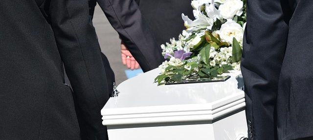 Casket at a funeral