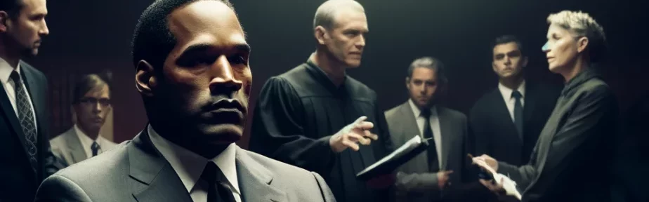 O.J. Simpson dramatically sitting in court room